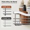 Shower Caddy Basket Shelf with 5 Hooks Adhesive Organizer Storage Rack Rust Resistant Wall Mounted Stainless Steel No Drilling for Bathroom, Toilet, Kitchen - 2 Pack